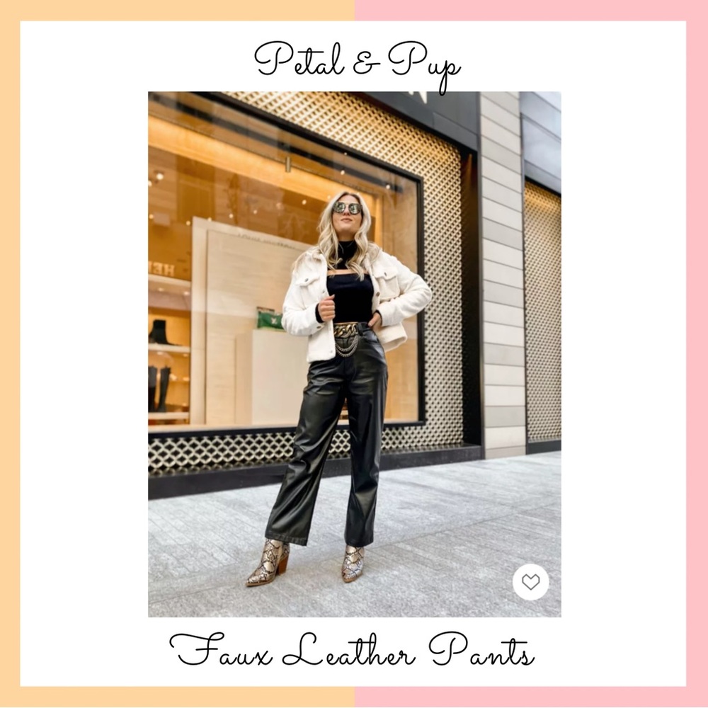 Petal & Pup Black Faux-Leather Pants